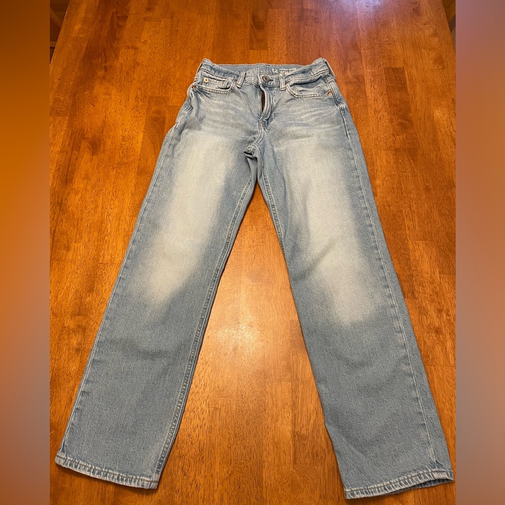 GAP Kids Mid Rise '90s Loose Carpenter Jeans, Size 12, Light Wash